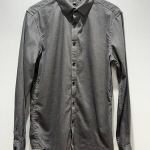 INC International Concepts Button-Up‎ Shirt Men's Size M Grey Long Sleeve Cotton